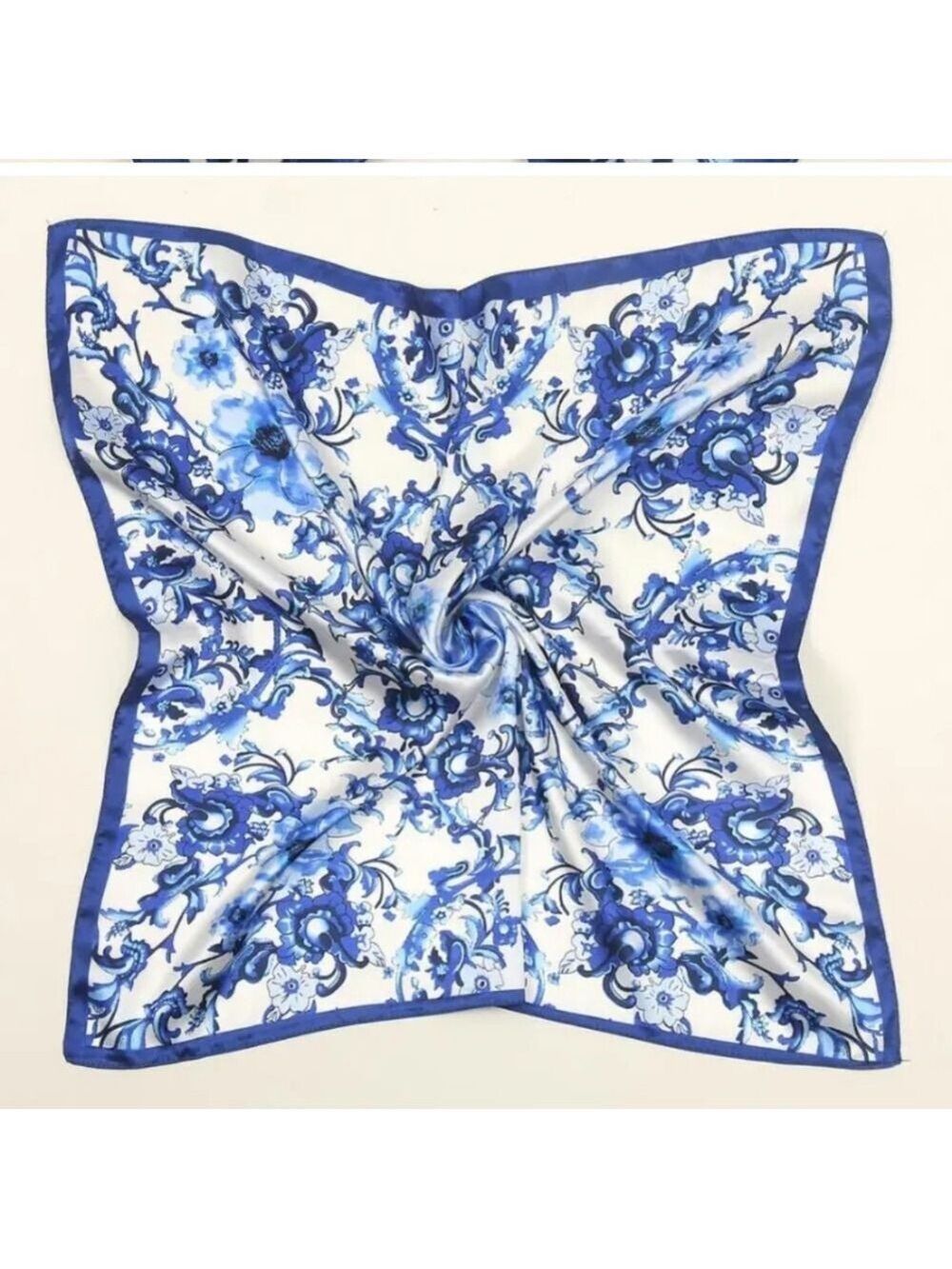 Blue FLORAL WOMANS SCARF POLYESTER